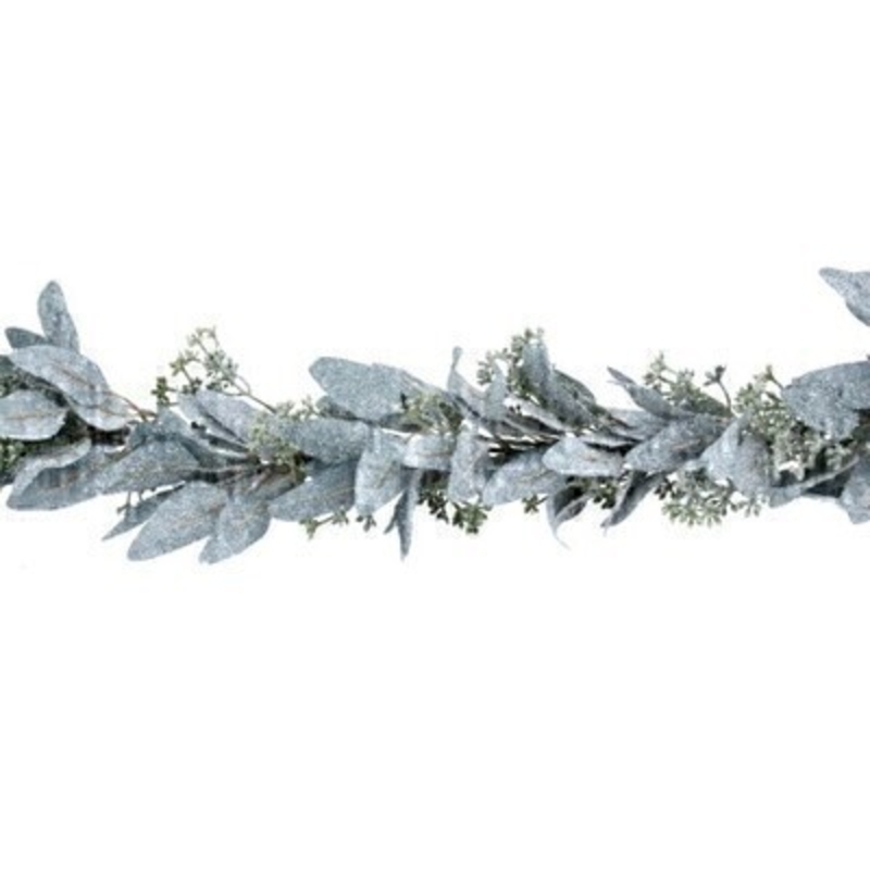 Frosted Eucalyptus Garland Gisela Graham This frosted eucalyptus garland is by Designer Gisela Graham and will delight for years to come. It will compliment any Christmas decorations and has a matching wreath available. Remember Booker Flowers and Gifts for Gisela Graham Christmas Decorations.